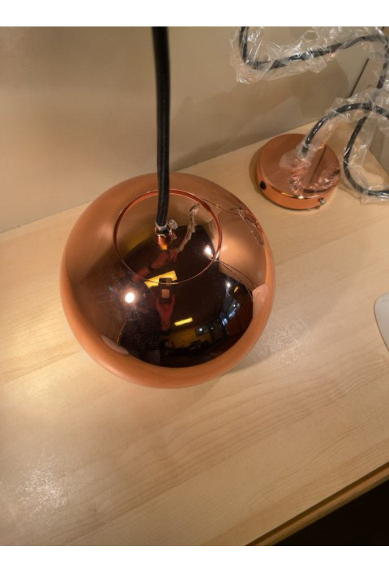 Kobber lampe. Pris er pr. stk.