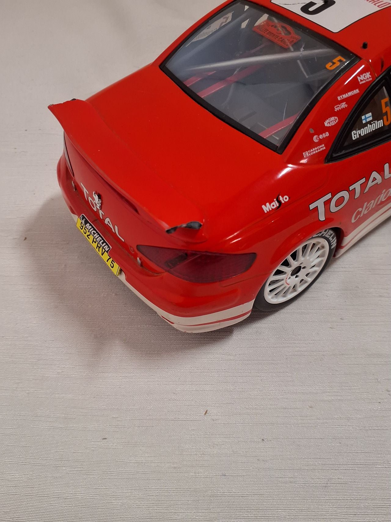 Modelbil, rød Peugeot 307 wRC