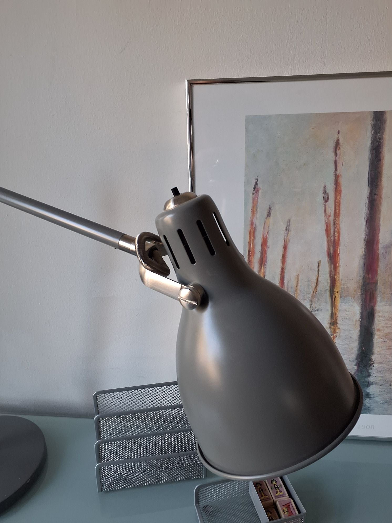 Skrivebordslampe, grågrøn