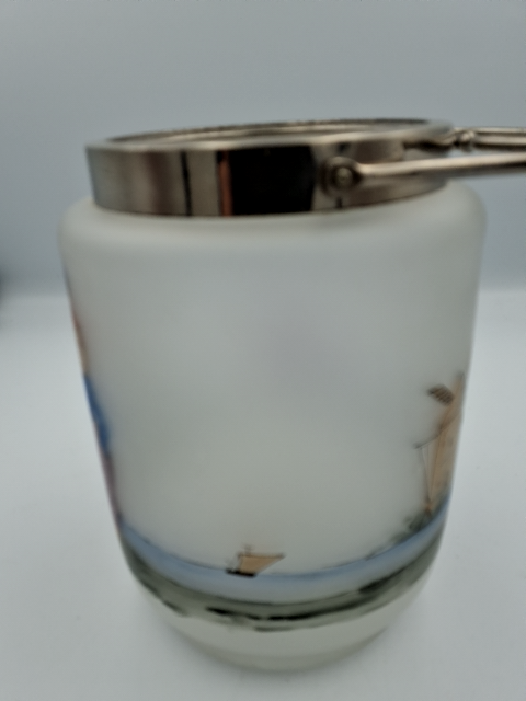 Håndmalet glas krukke