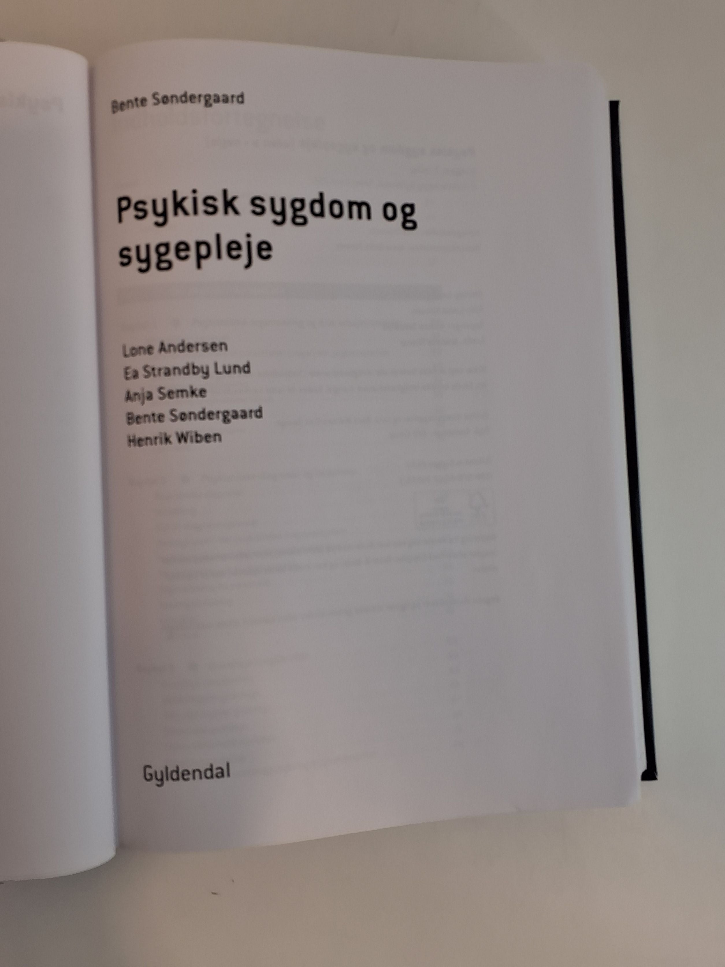 Psykisk sygdom og sygepleje