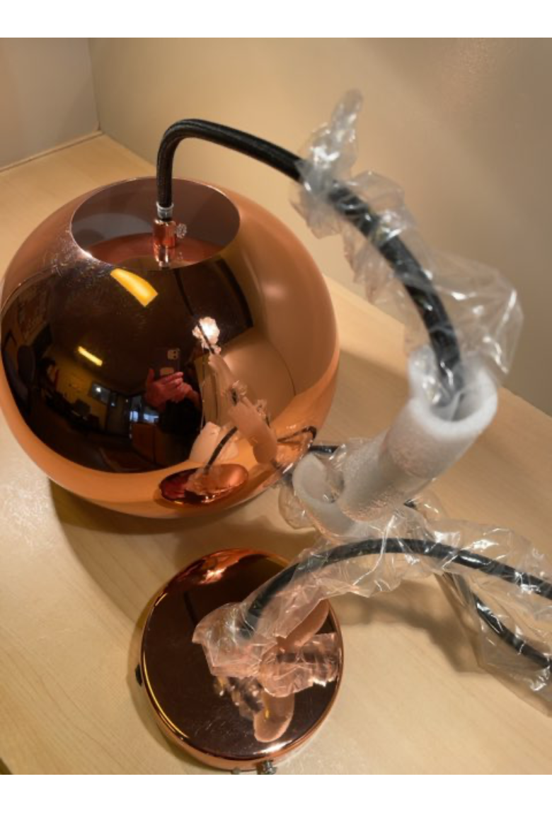 Kobber lampe. Pris er pr. stk.