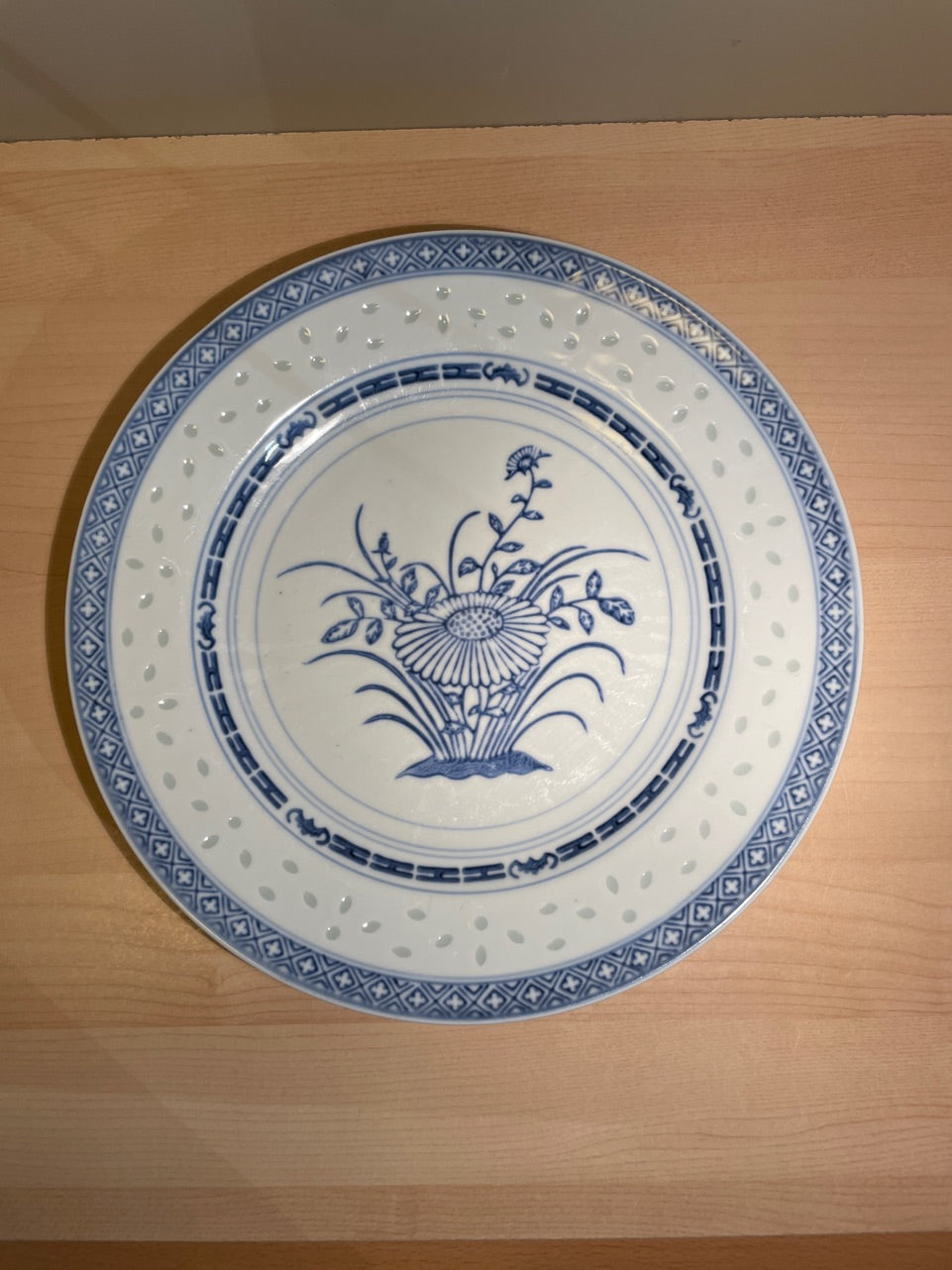 Tallerken. Kinesisk m. riskorn