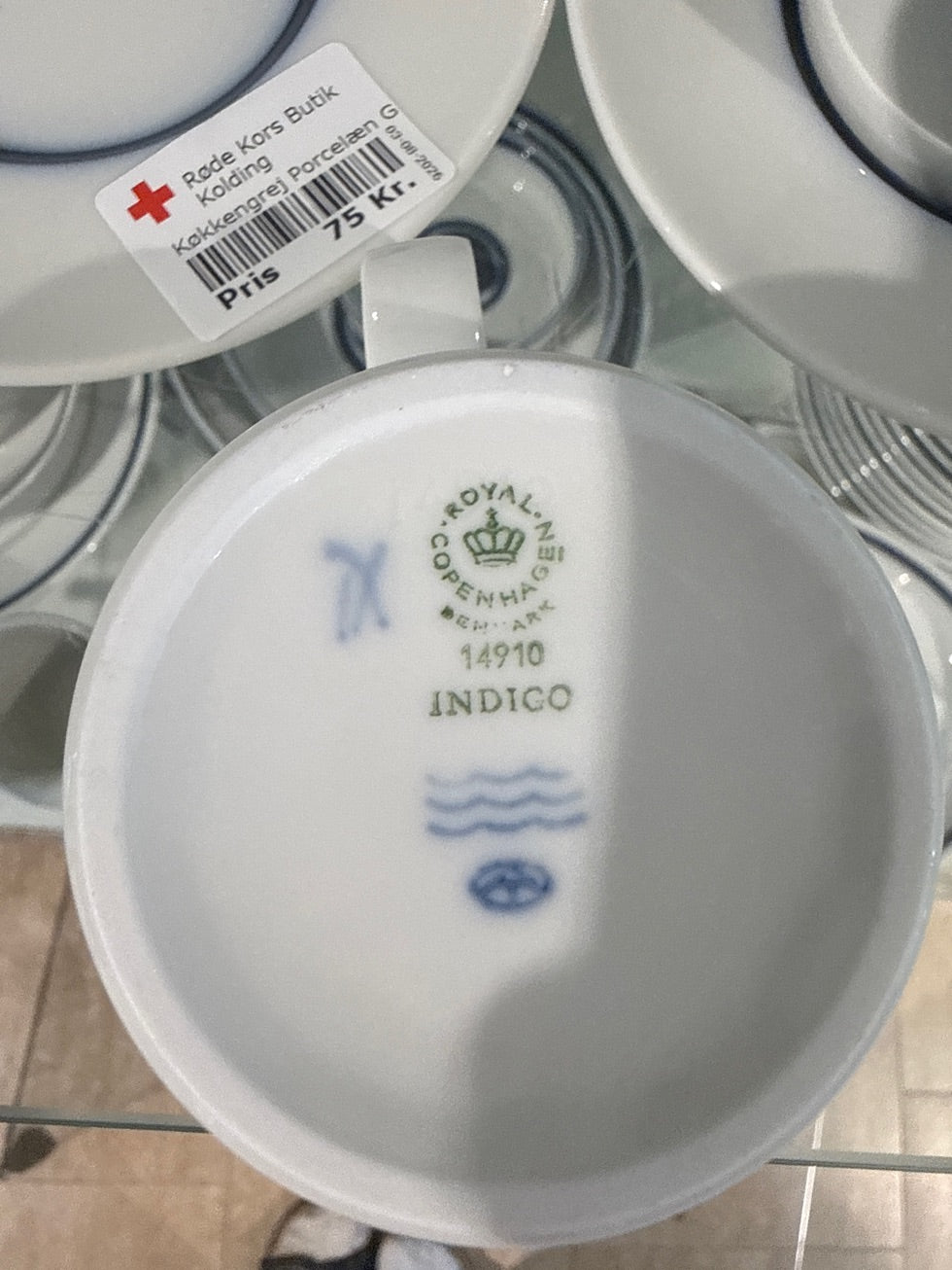 Kop m. Underkop i Blå stribe "Royal Copenhagen"