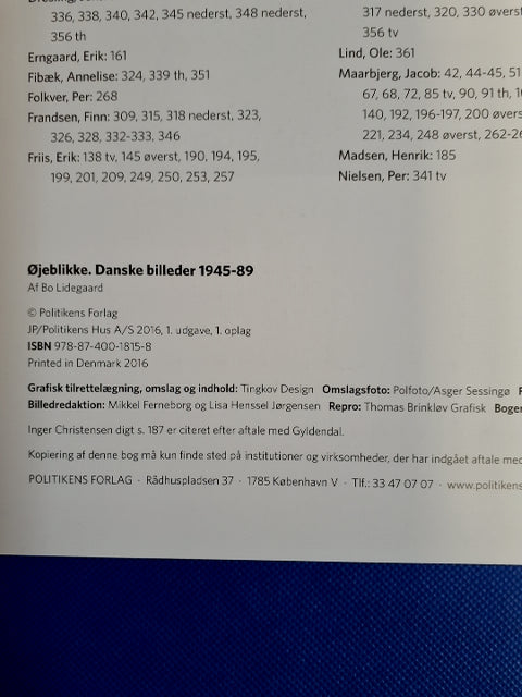 Bog: Øjeblikke, Danske billeder