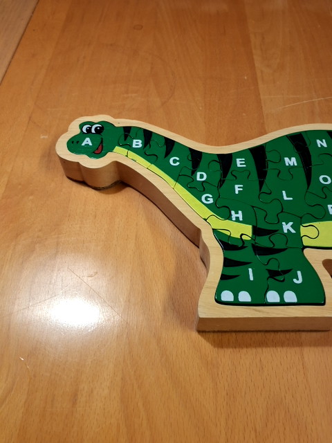 Alfabet puslespil til børn Dinosauer