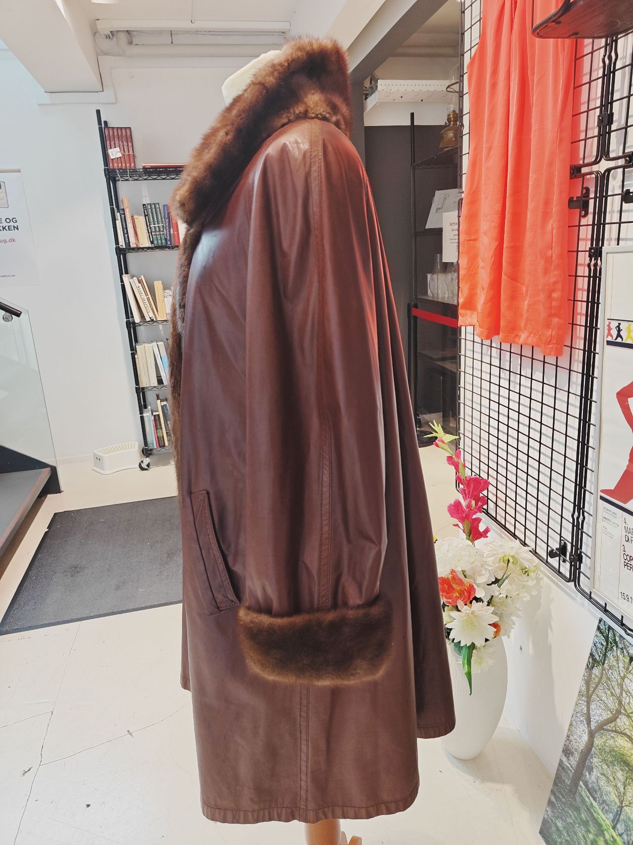 Ægte pels mink, vende frakke m. skindfoer