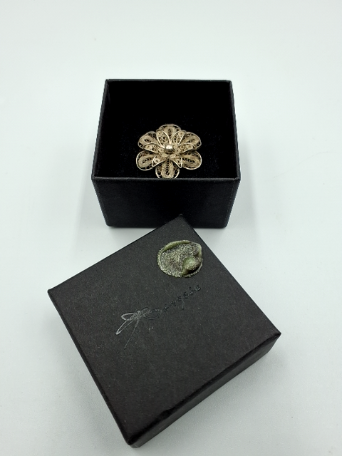 Vintage Broche i Sterling sølv Filigran blomst
