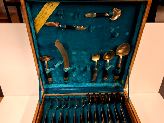 Bronze Bestikkasse vintage