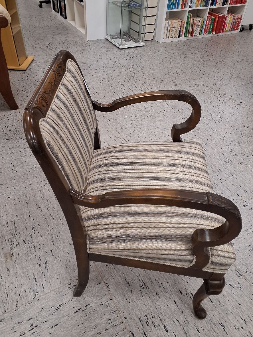Vintage lænestol stribet polstring