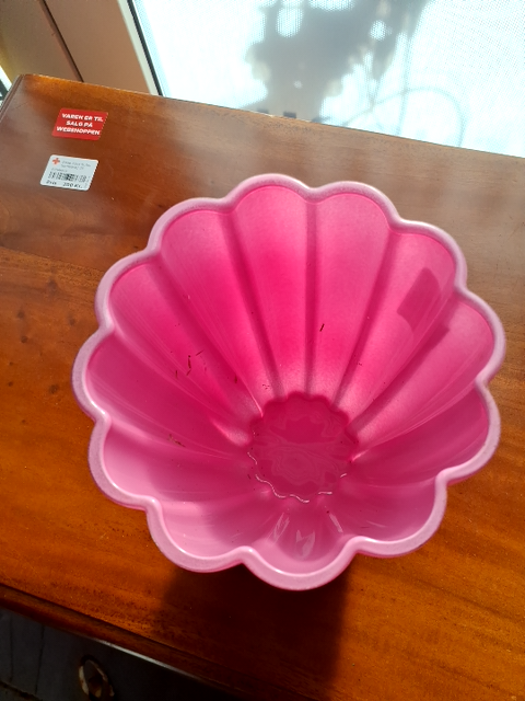 Lyserød glas vase