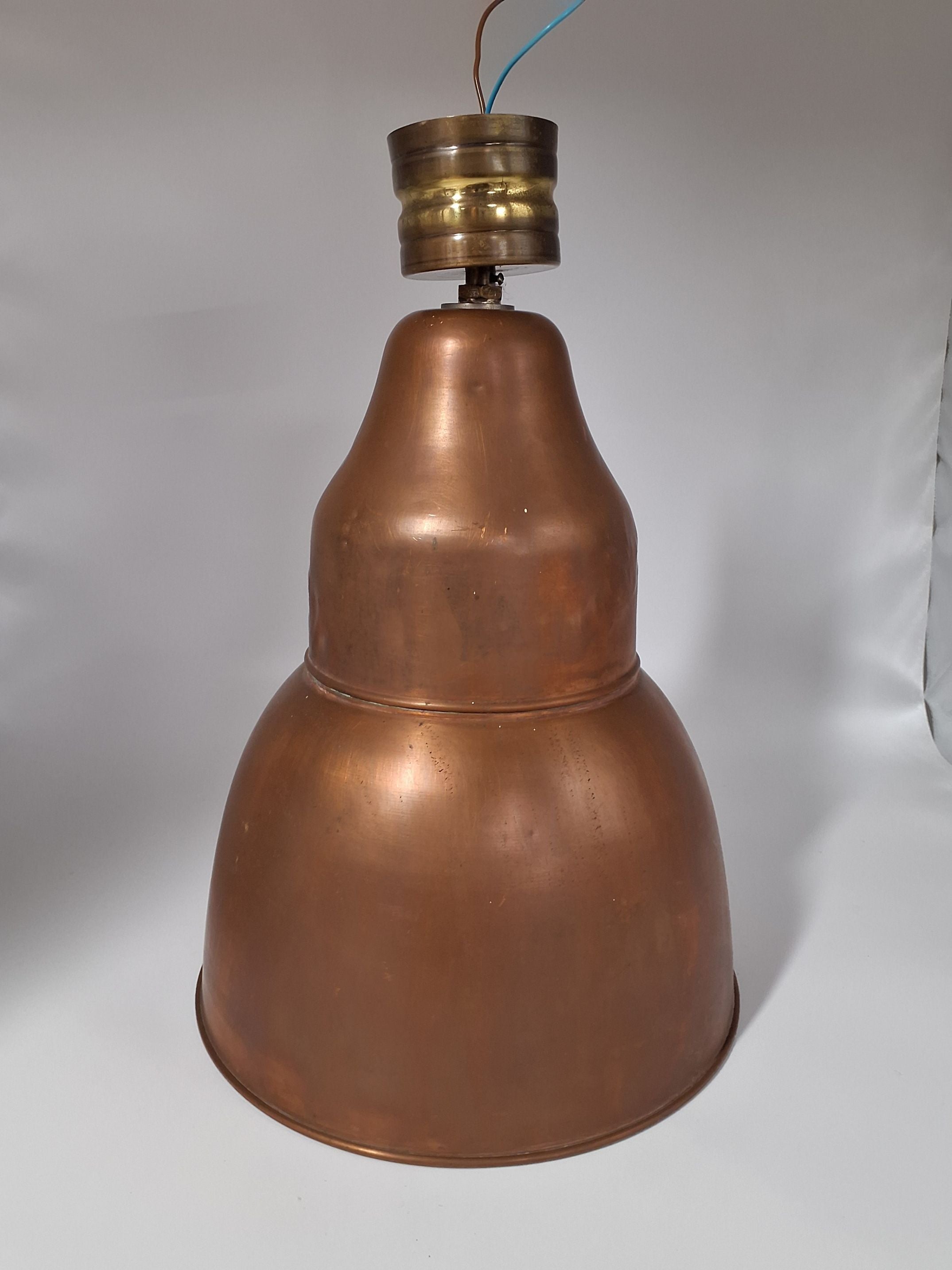 Stor kobberlampe pendel 46 cm
