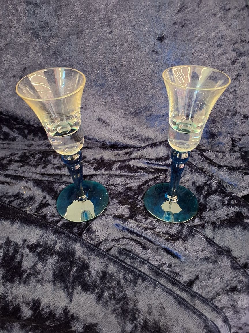 Lommelærke i læder etui og 2 glas