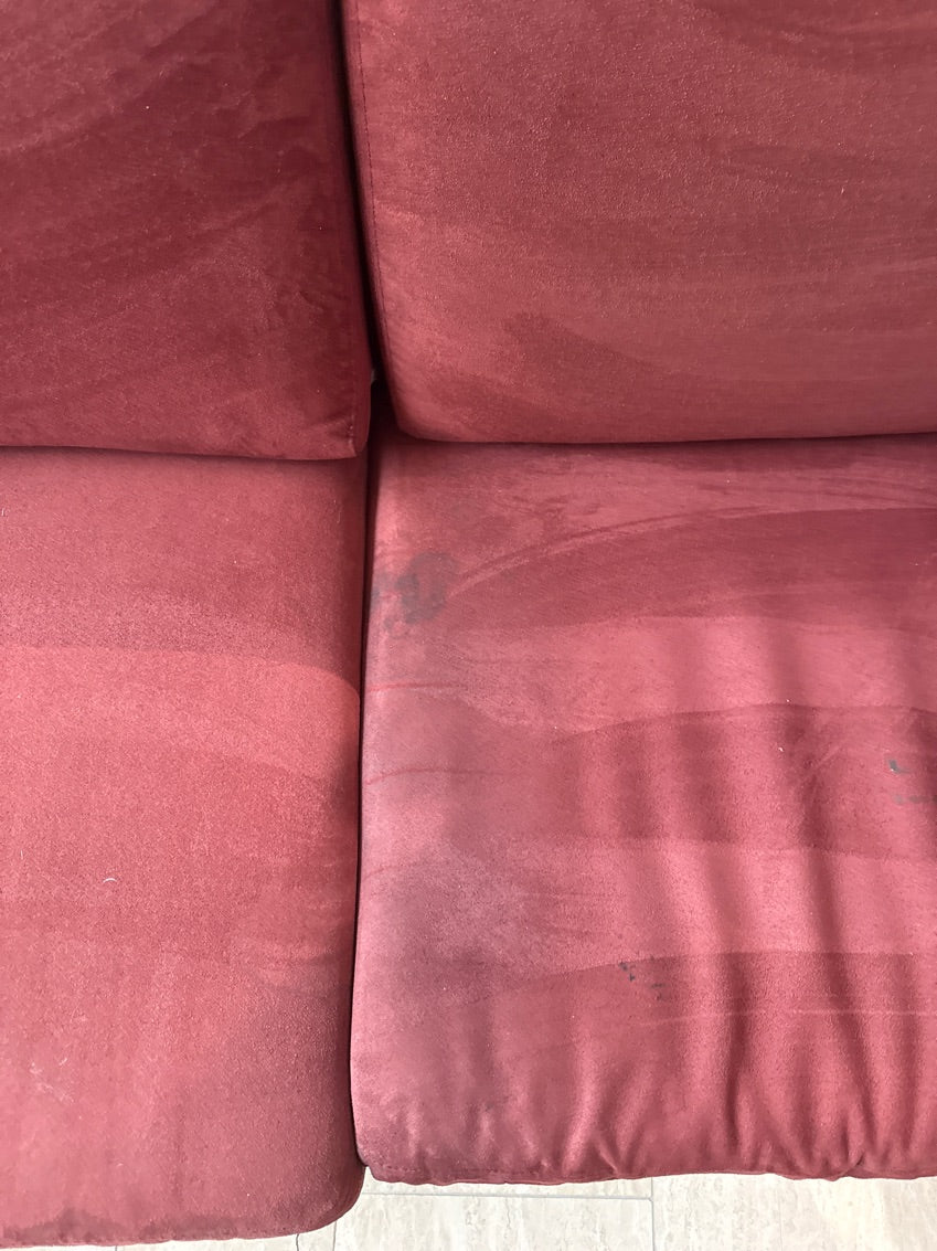 Sofa m. Rødt blød stof