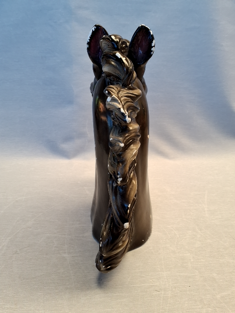Glaseret Gibsfigur med Patina Hest