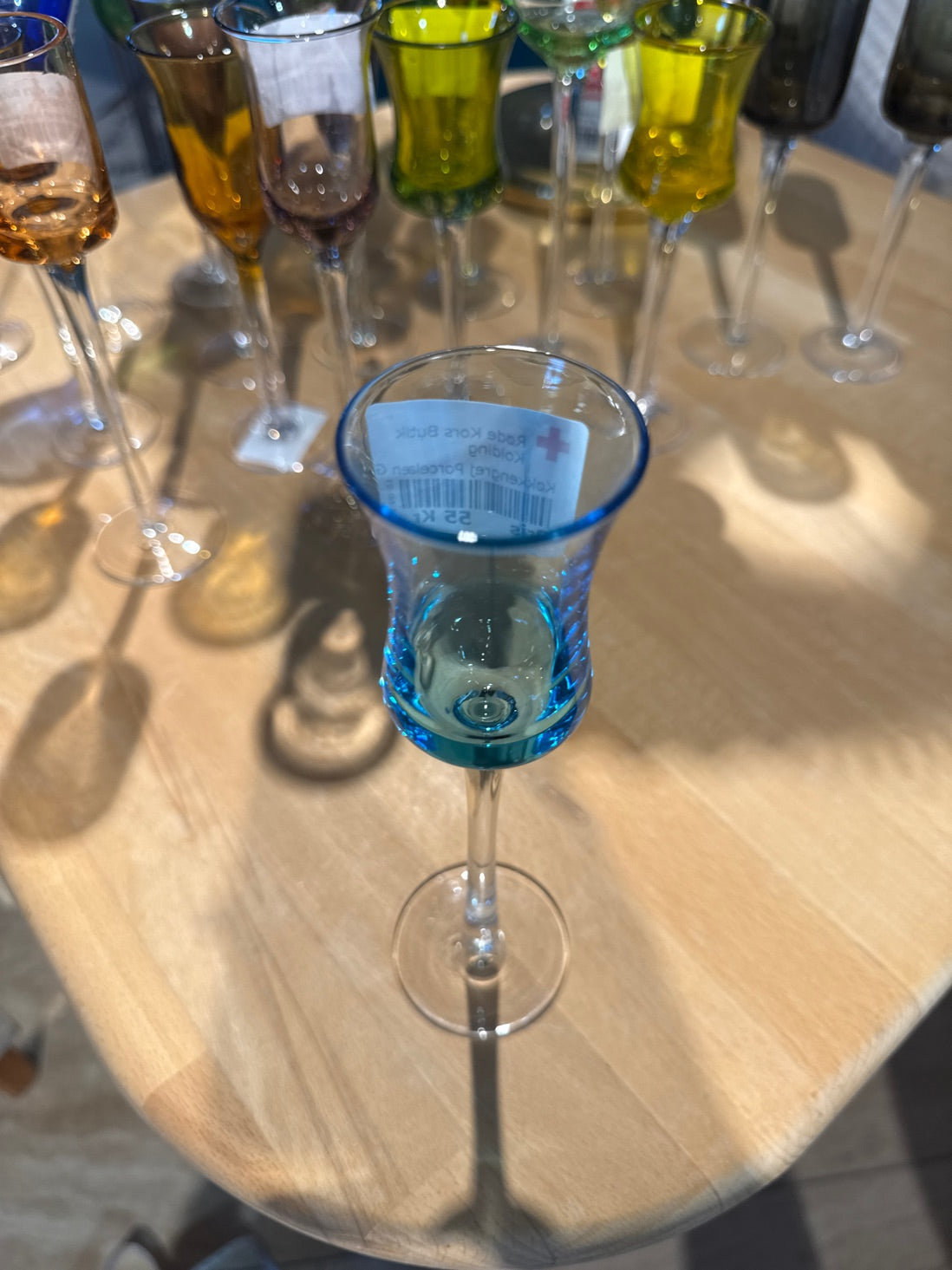 Snapseglas lys blå "Lyngaard"