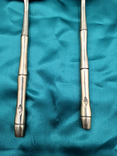 3 serveringssker Bambusrørmodel Bronze