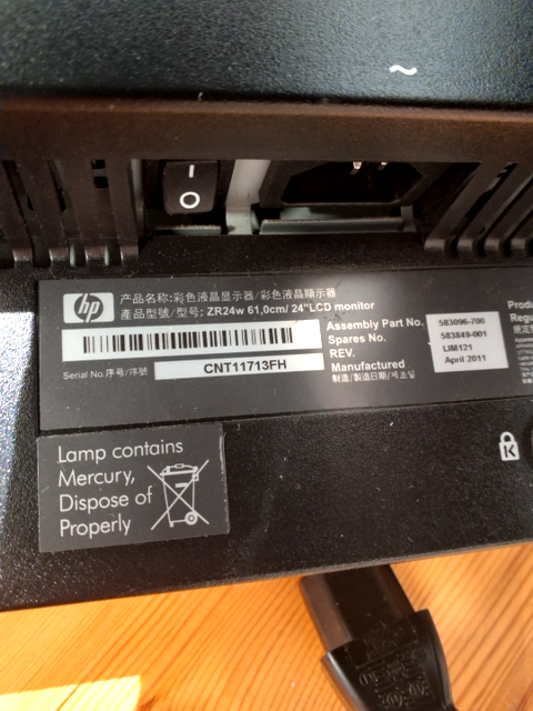 PC skærm HP ZR24w