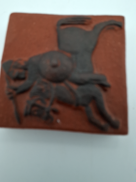 Vintage Thyssen Keramik, lille viking flise