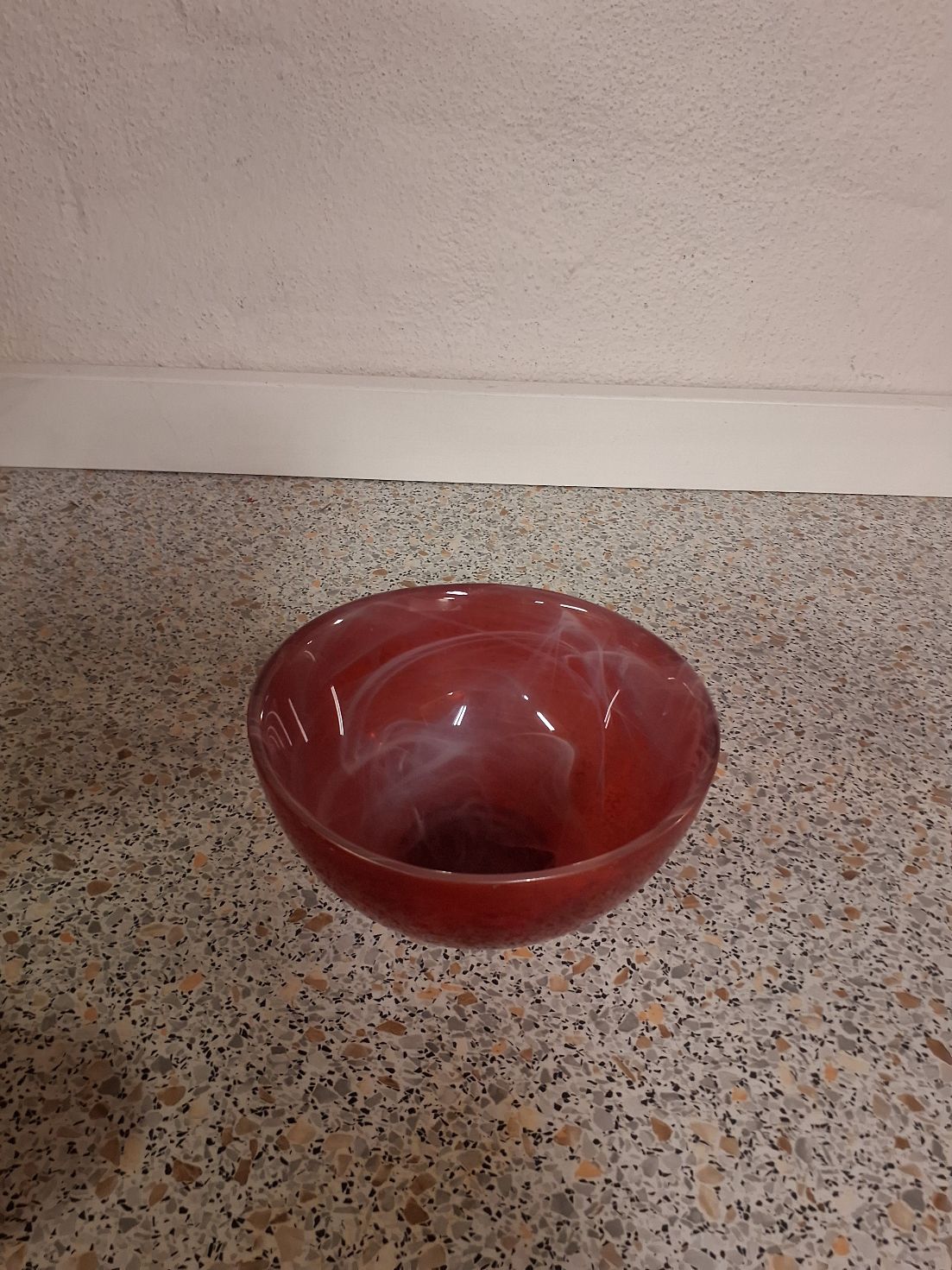 Glasskål rød