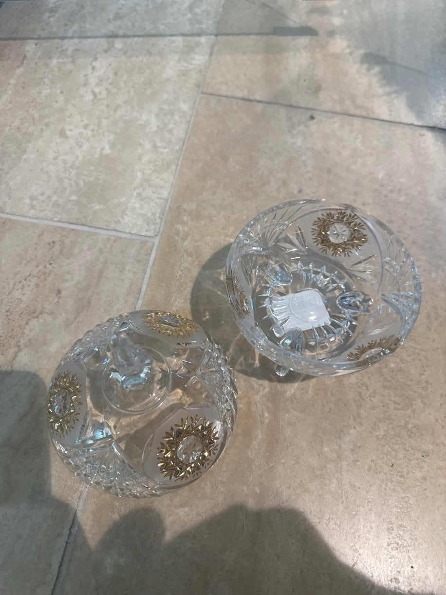 Glasskål m. Guld detaljer