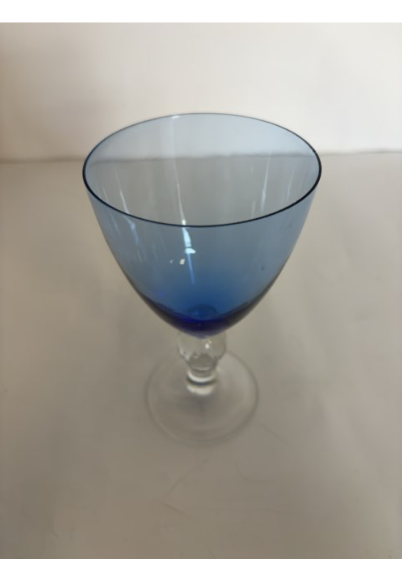 Blåt krystalglas