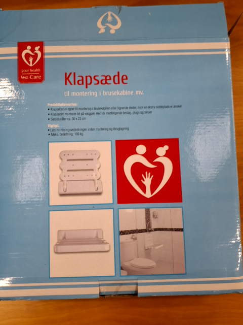 Klapsæde til brusekabine
