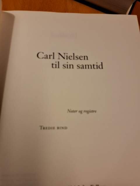 Carl Nielsen  til Sin samtid Bind l, ll. lll