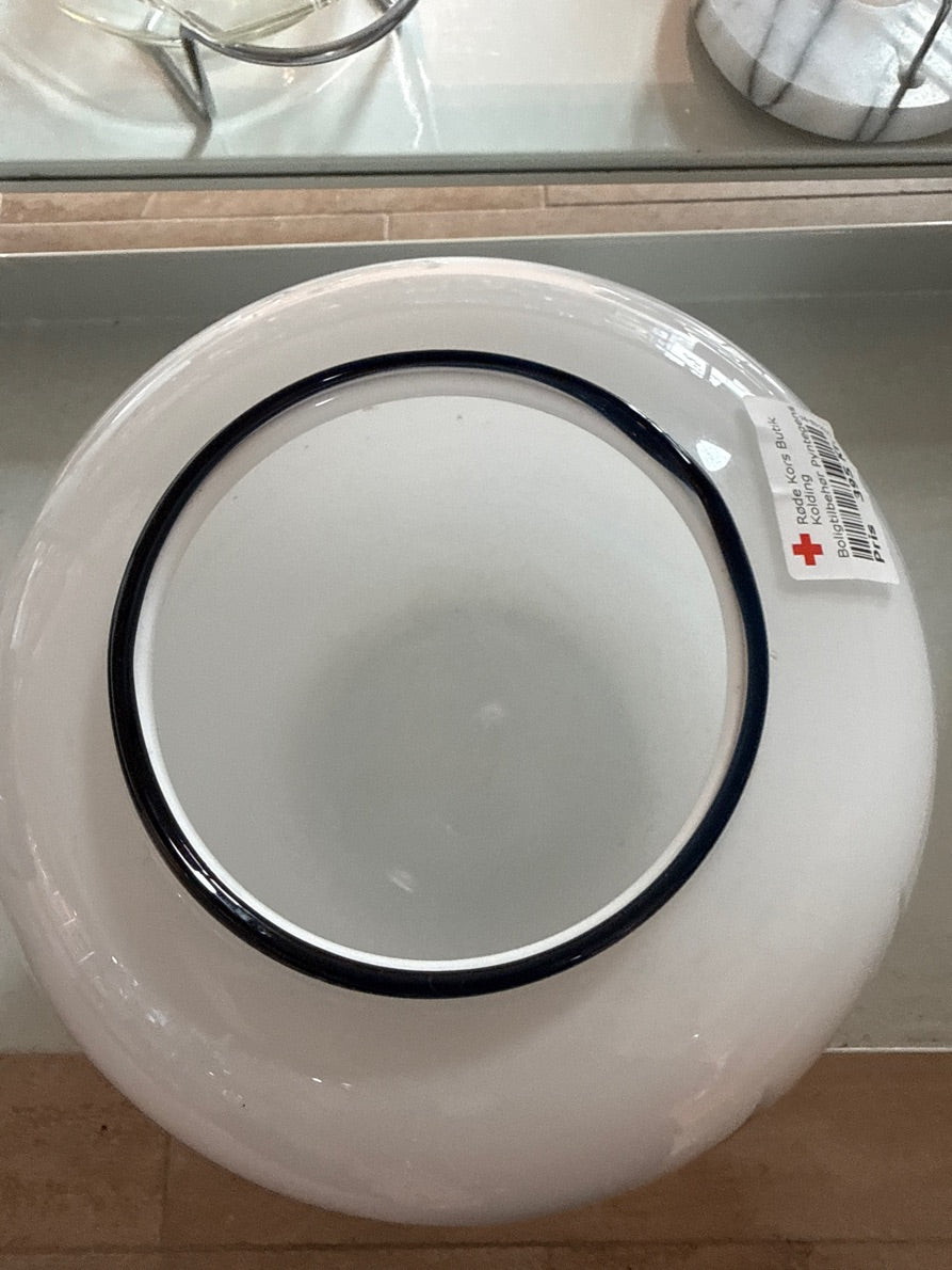 Glas vase m. Blåt mønster