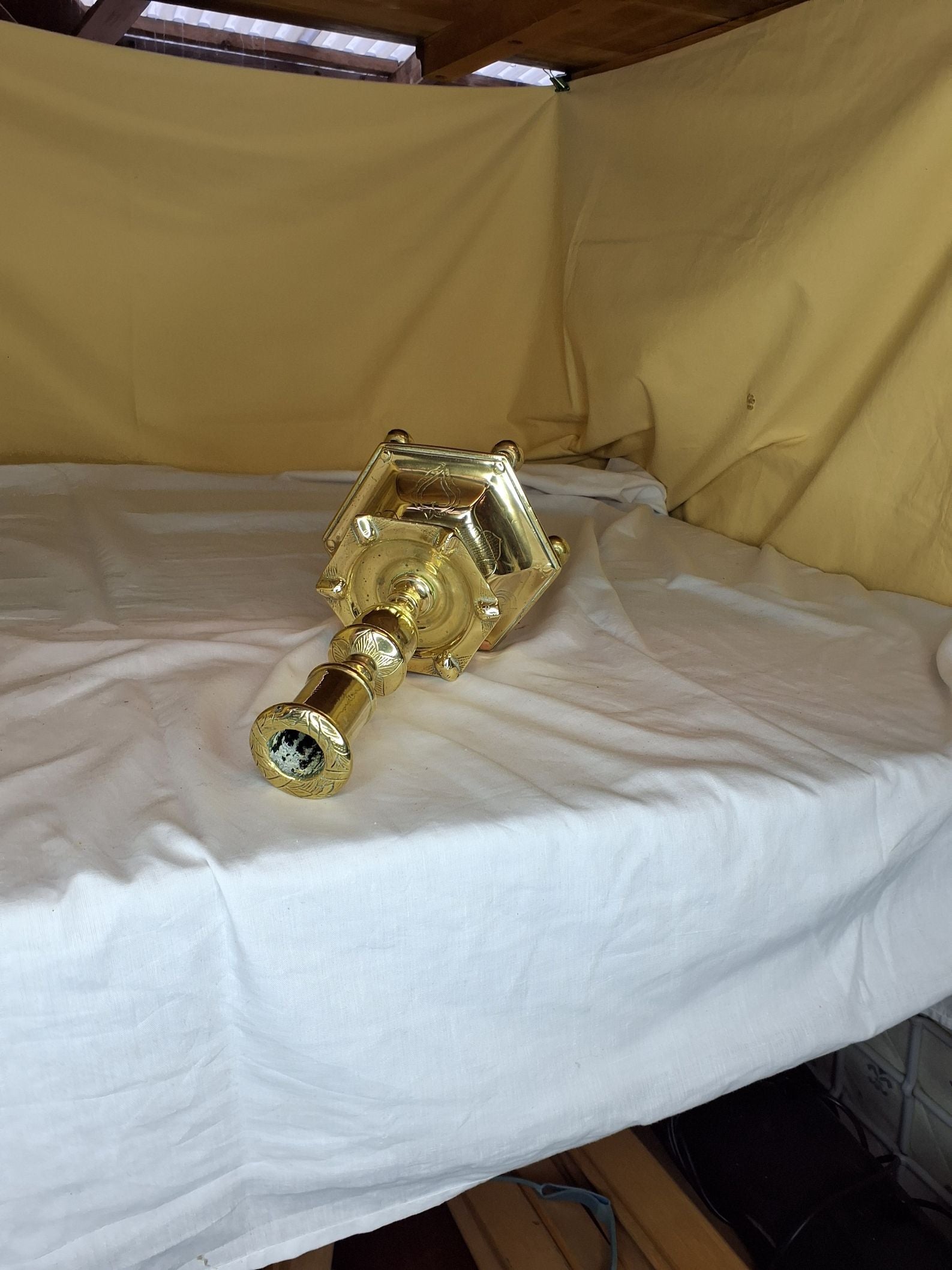 Malm/messing lysestage