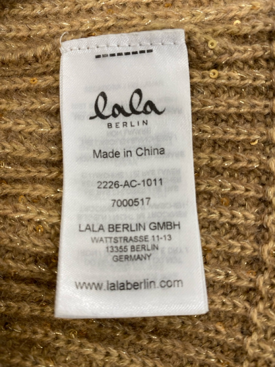 Lala Berlin strikhue med uld og mohair – beige/guld