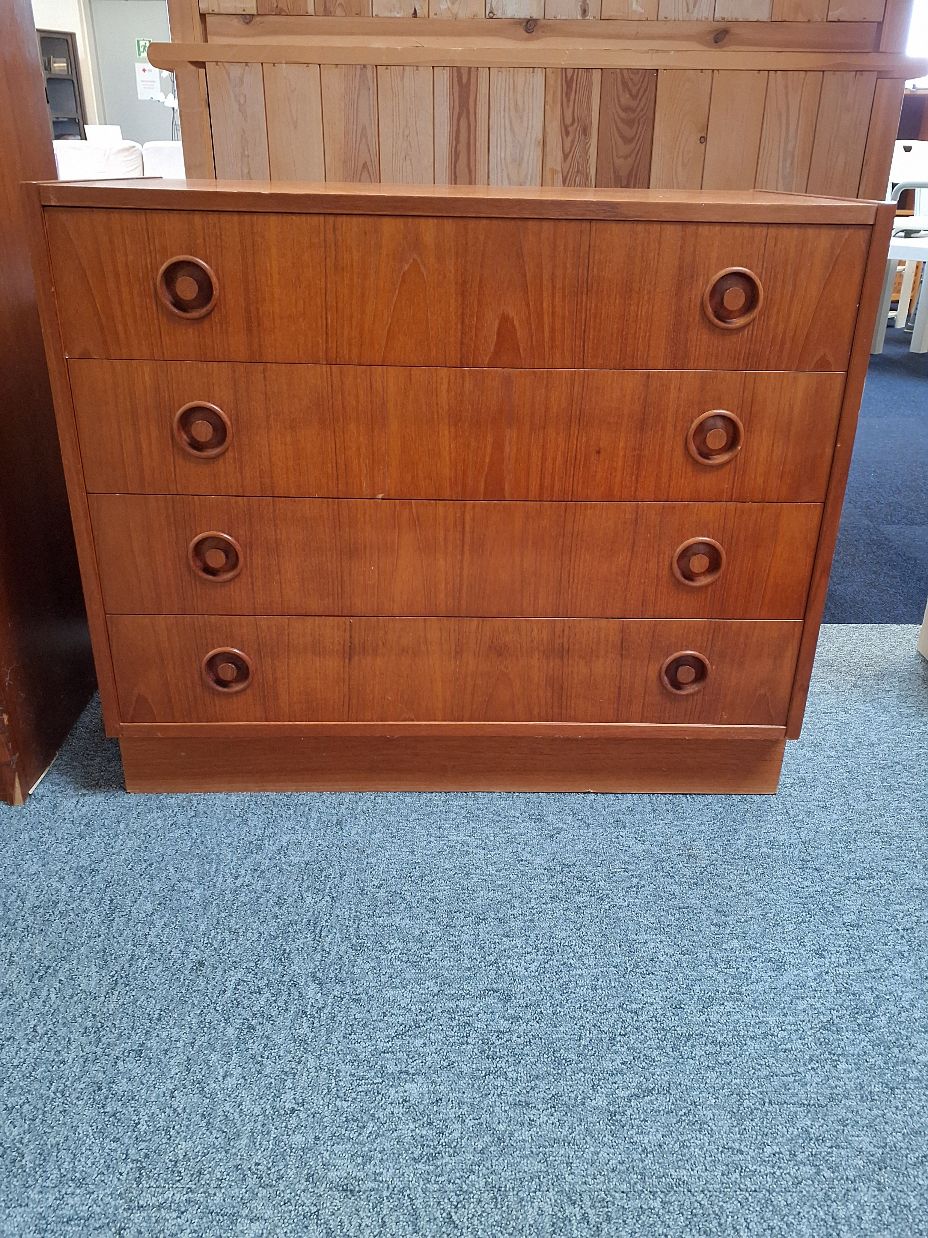 Teak kommode, 4 skuffer