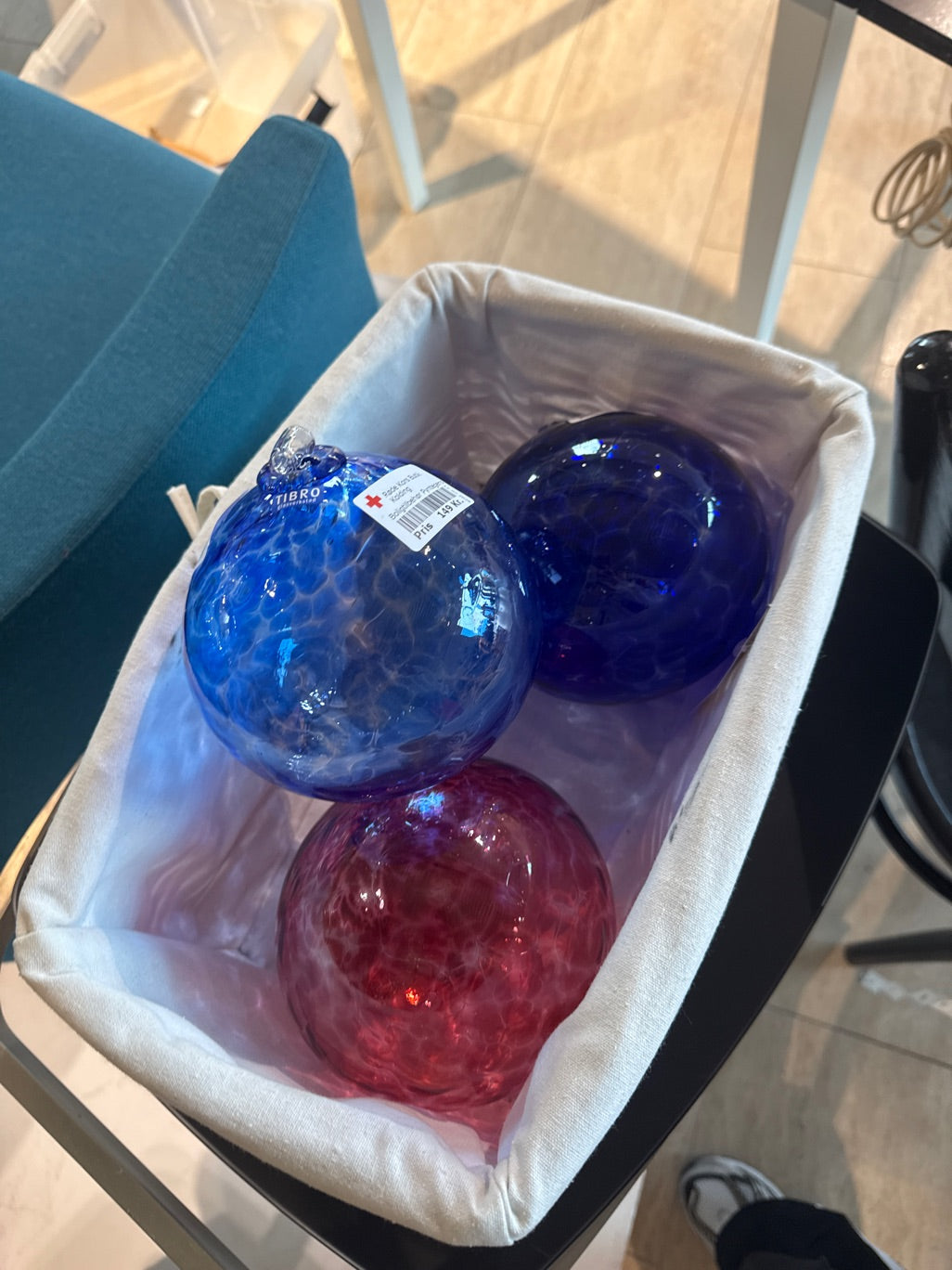 Glaskugle lyseblå