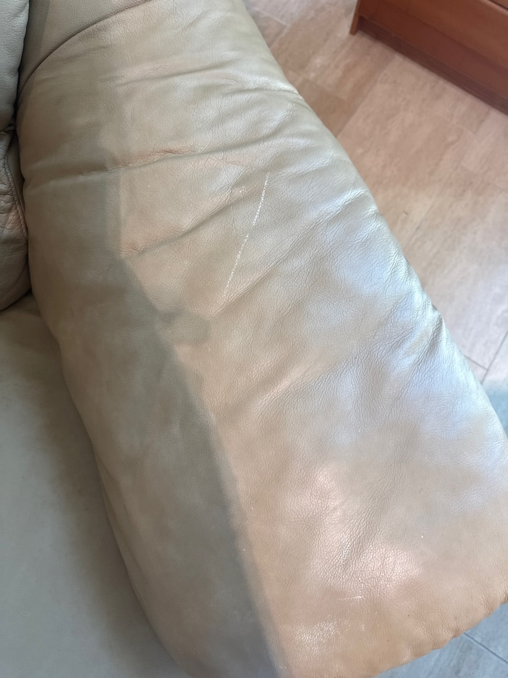 Lædersofa læder i beigh