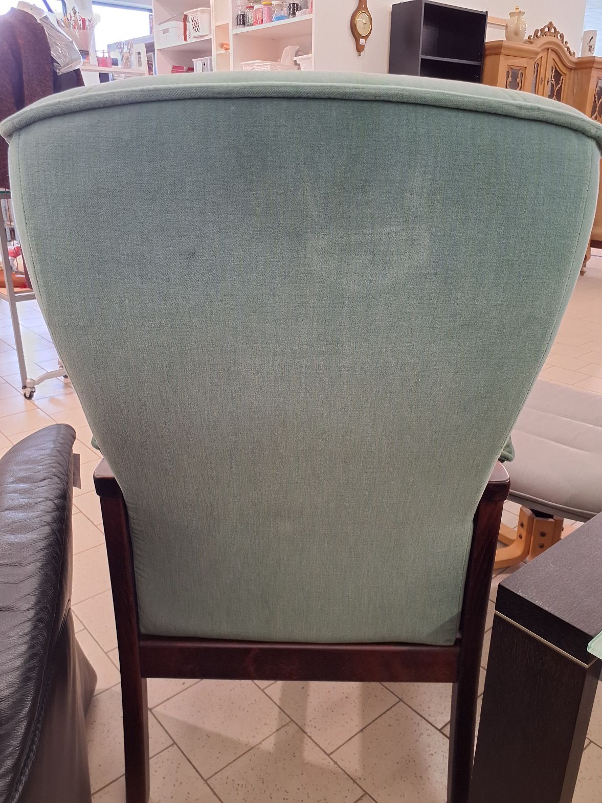 Velour stol og skammel