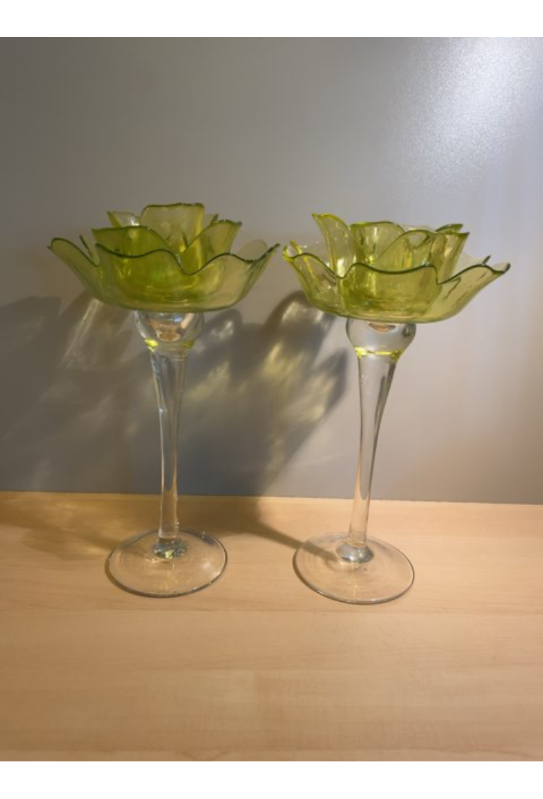Tjekkisk Glasblomst lysestage
