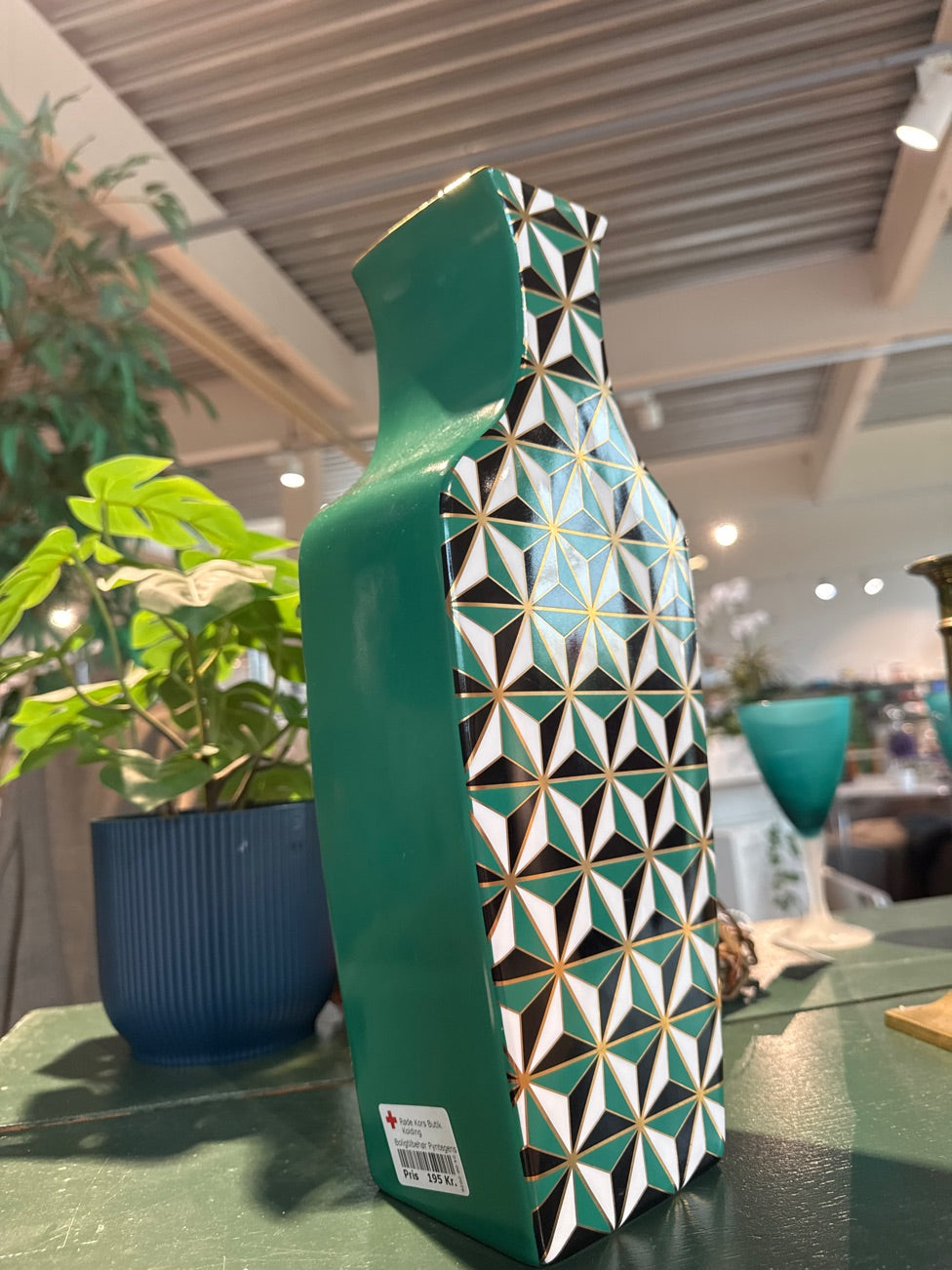 Keramikvase grøn