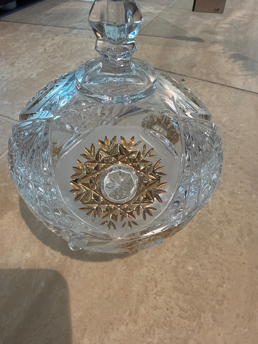 Glasskål m. Guld detaljer