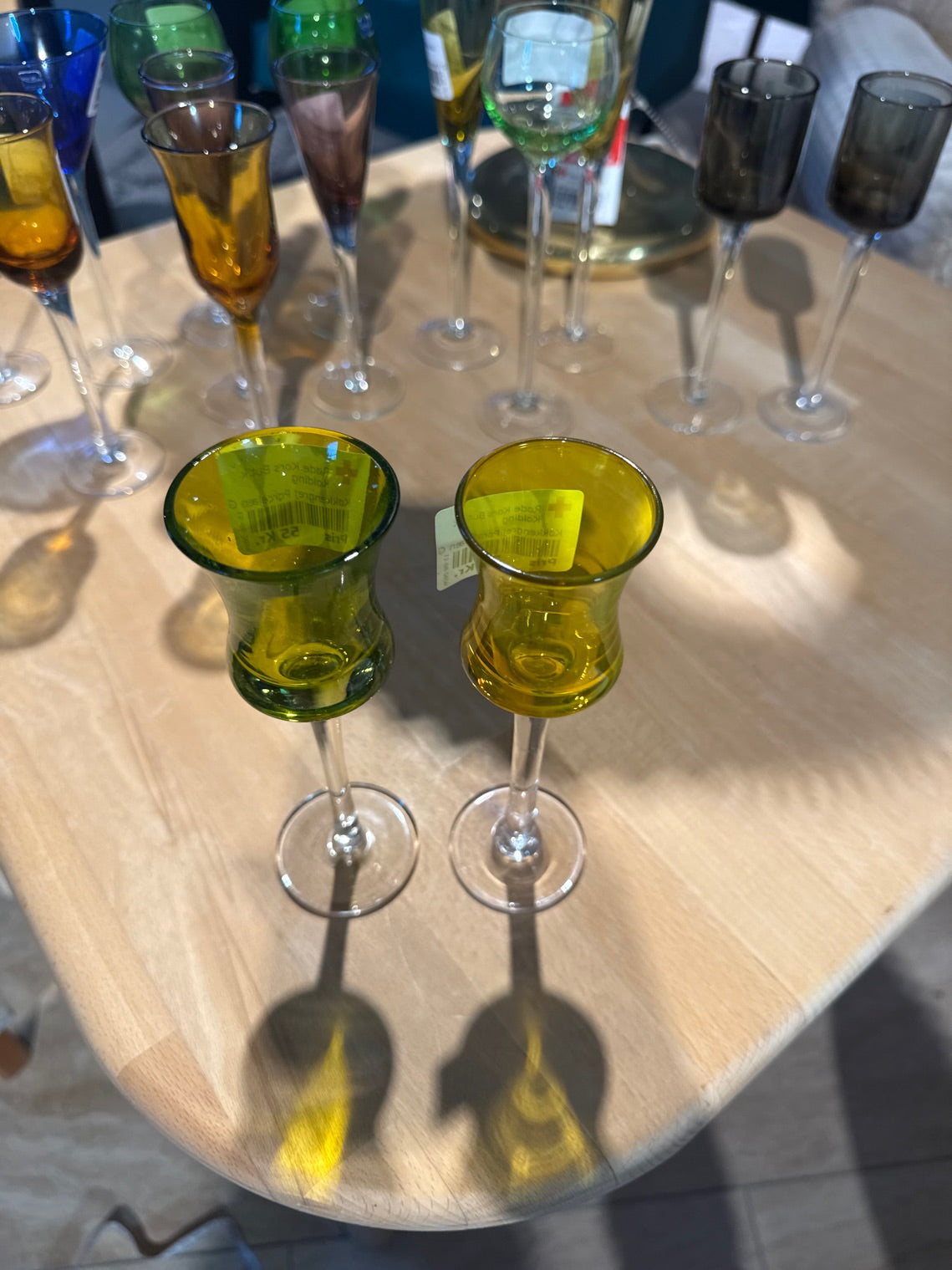 Snapseglas lime grøn "Lyngaard"