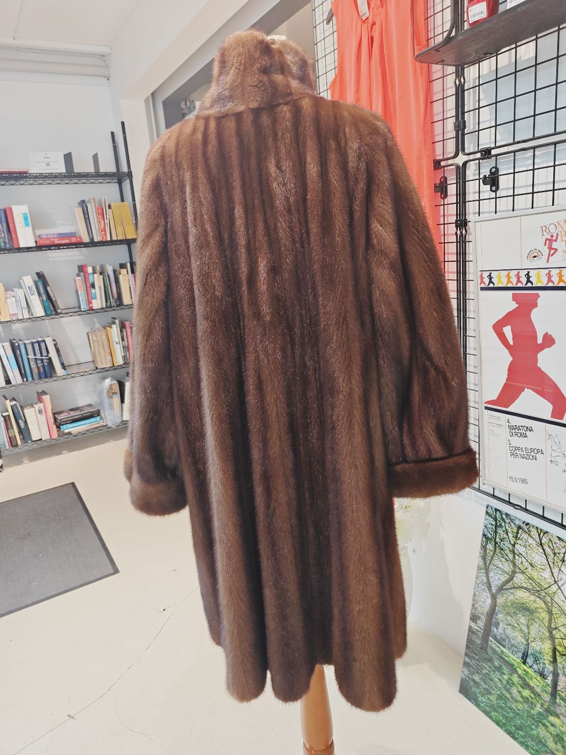 Ægte pels mink, vende frakke m. skindfoer