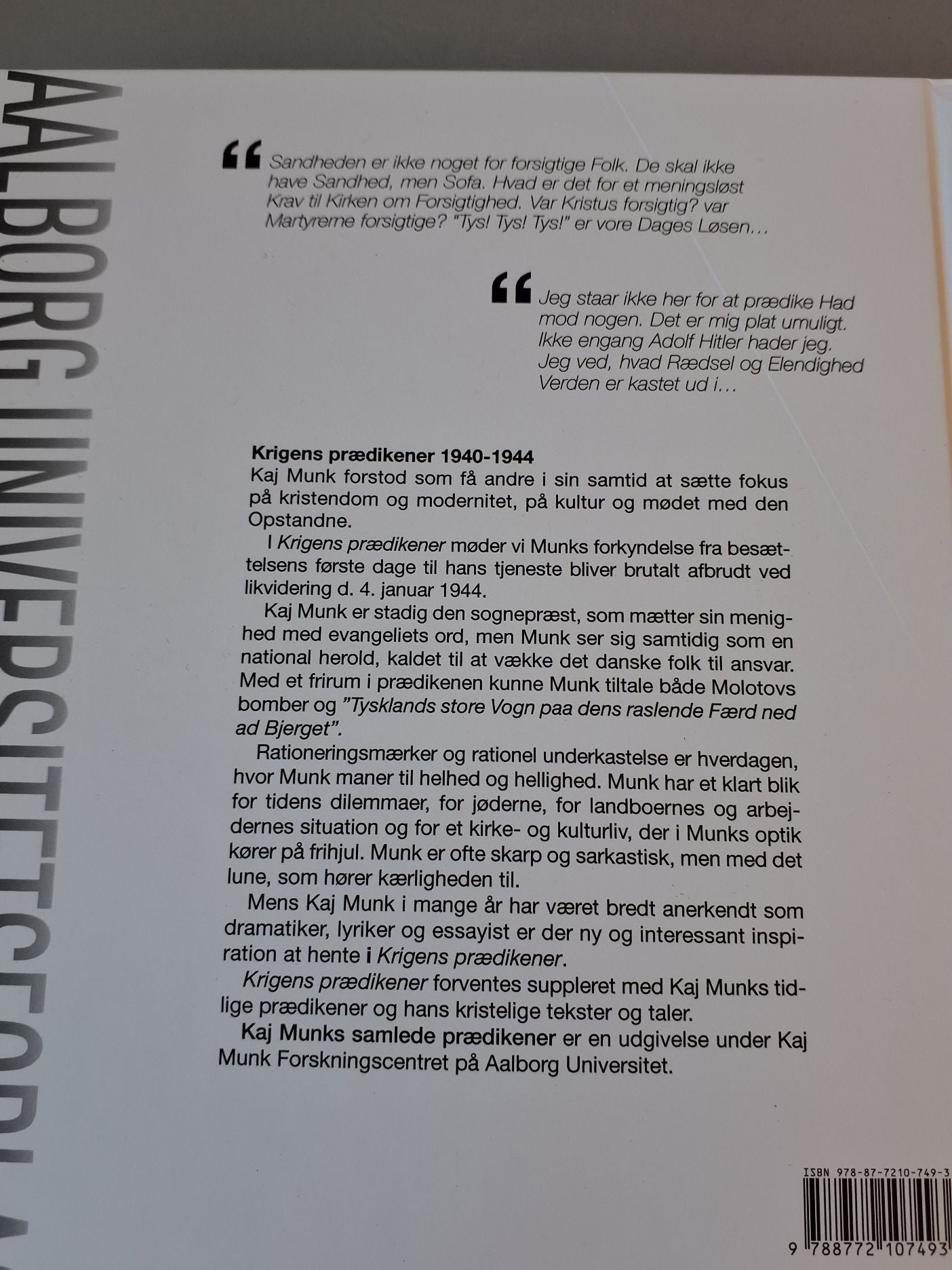 Kaj Munk "krigens prædikener 1940 - 1944"