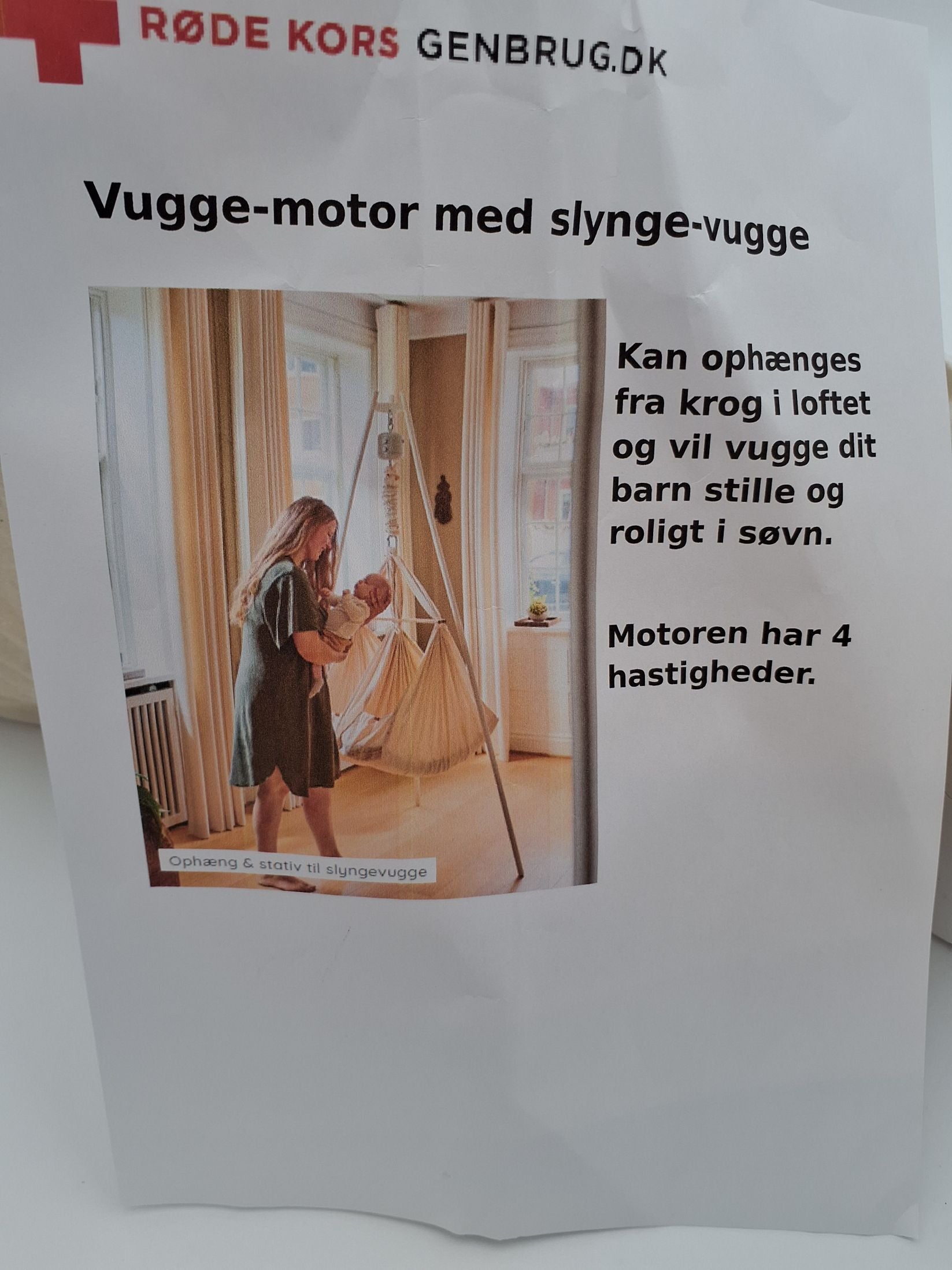Vuggemotor med slynge-vugge