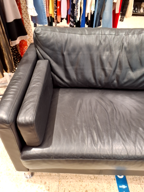 Lædersofa sort