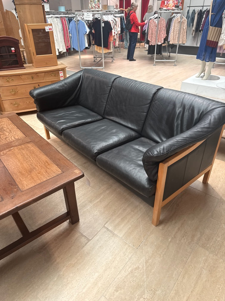 Lædersofa sort "Skovby"