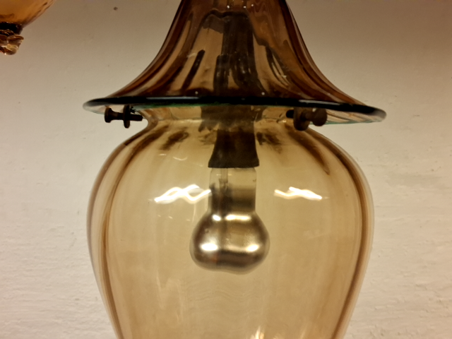2 stk Vintage Amber glas lamper