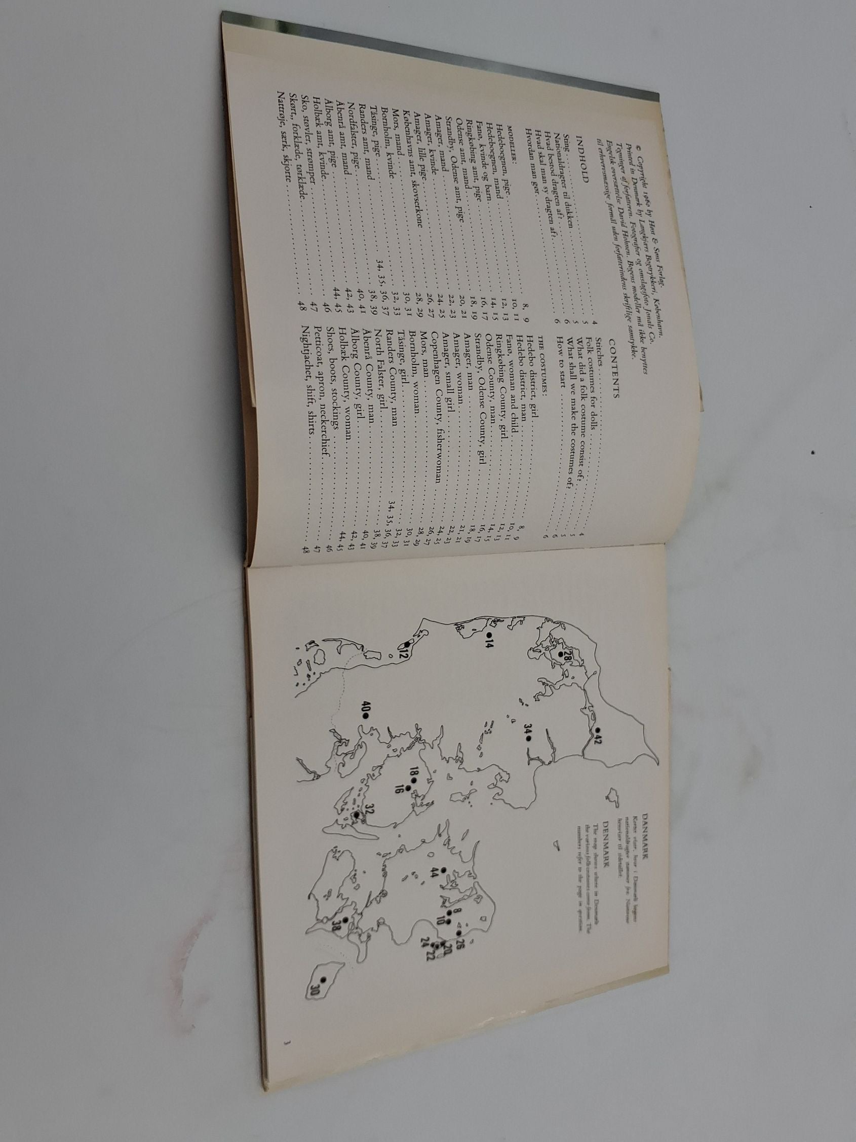 Petersen, Grete: "Dukker i NATIONALDRAGT. Dolls in Danish Dresses", Høst  & Søns Forlag, 1960.