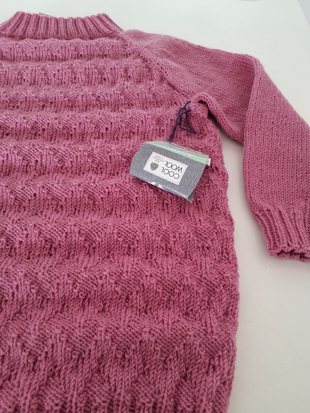 Pink håndlavet uldbluse
