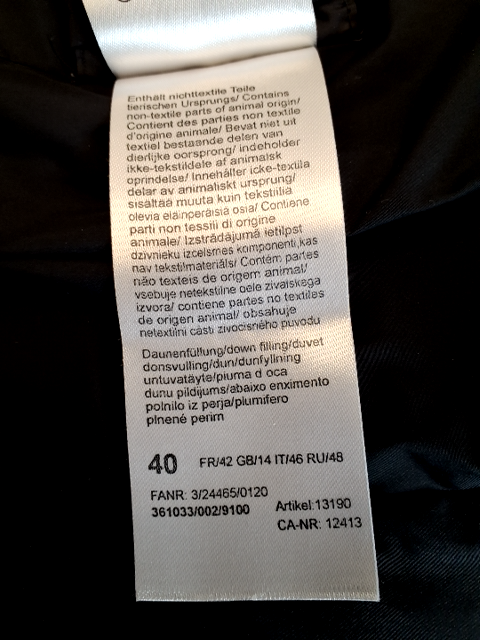 Basler Frakke med dun (O654)