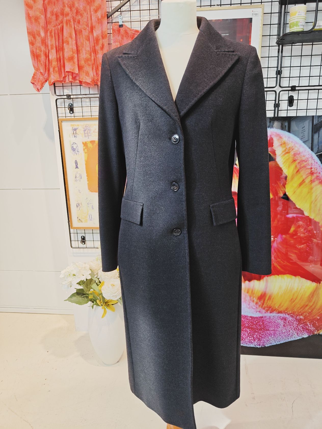 Max Mara Vinterfrakke, sort