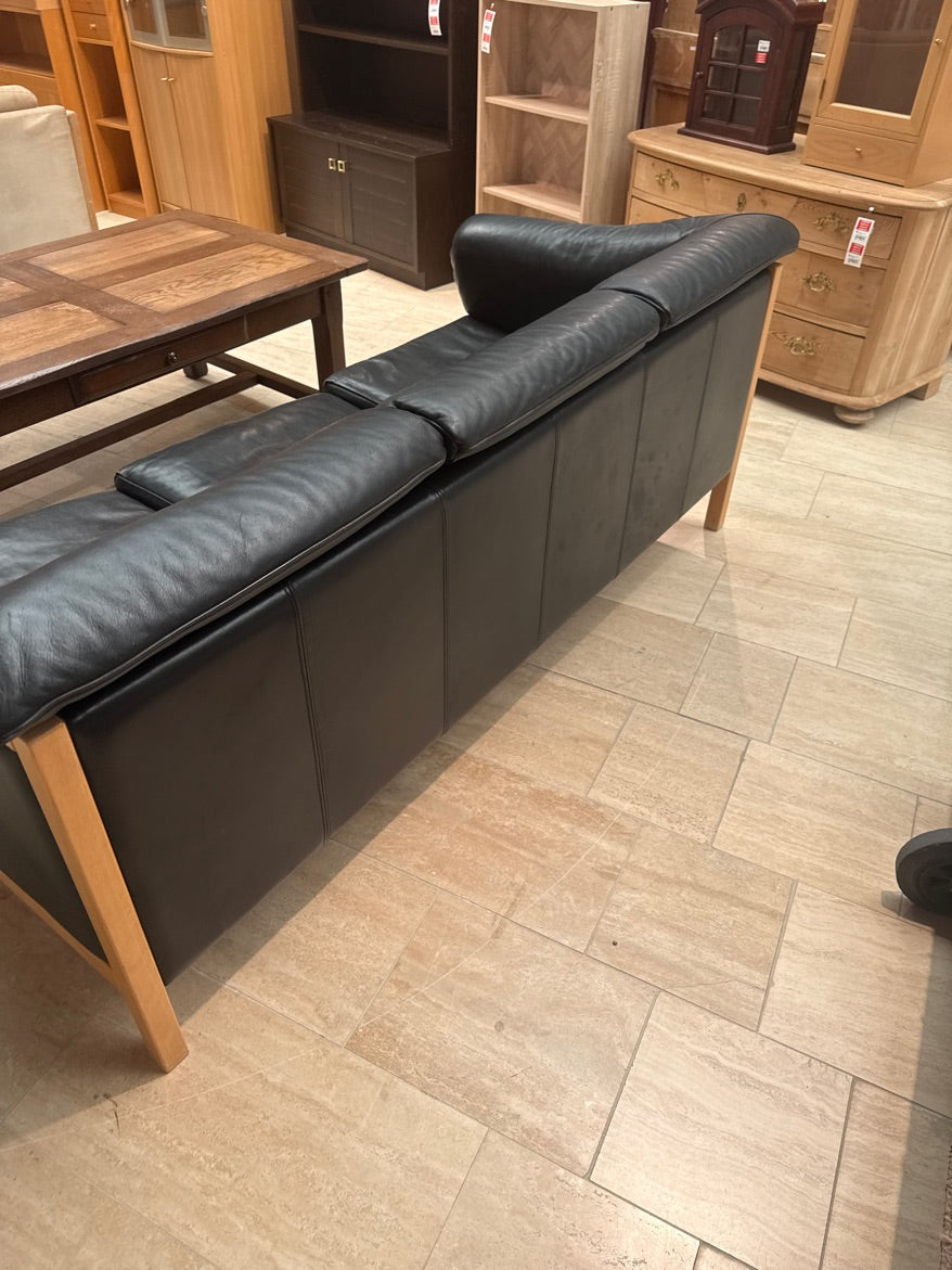Lædersofa sort "Skovby"